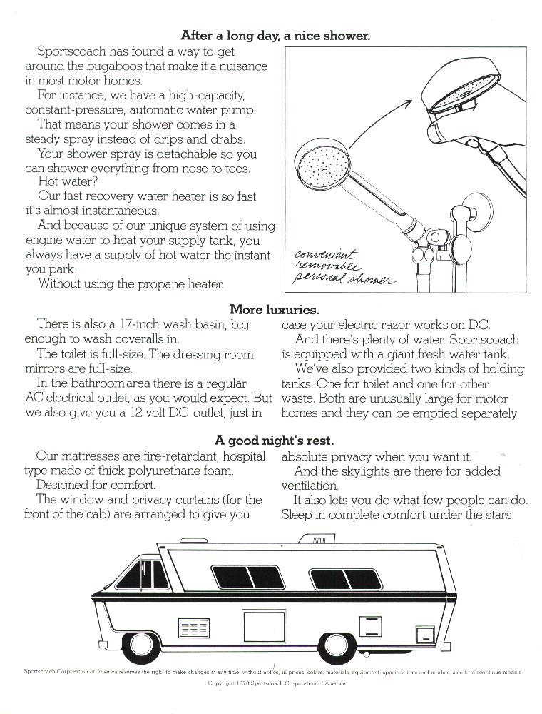 1973 Sportscoach Brochure w/Pocket - Page 16 of 18