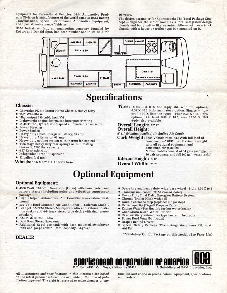 1970 Sportscoach Brochure - Page 4 of 4