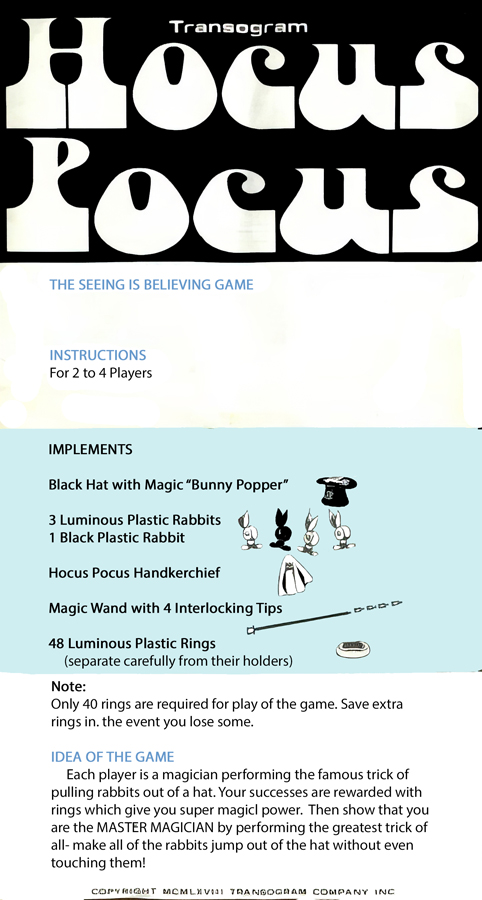 Hocus Pocus Game Instructions, page 1