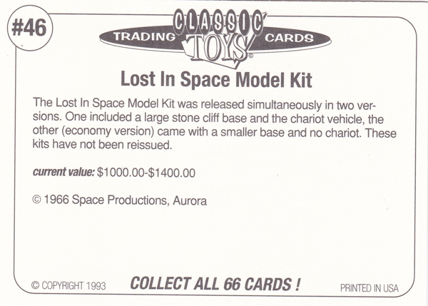 Back of Classic Toy Card number 46