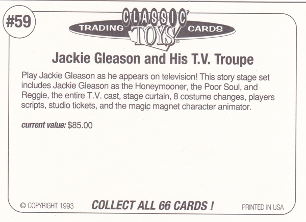 Back of Classic Toy Card number 59