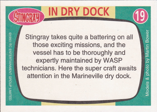Back of Gerry Anderson Supermarionation Card number 19