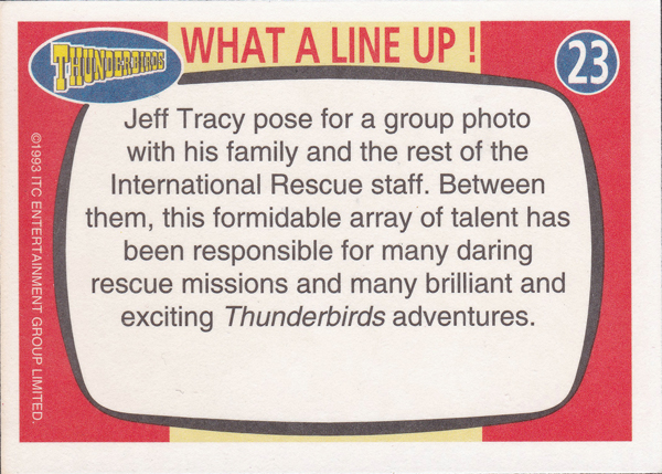 Back of Gerry Anderson Supermarionation Card number 23