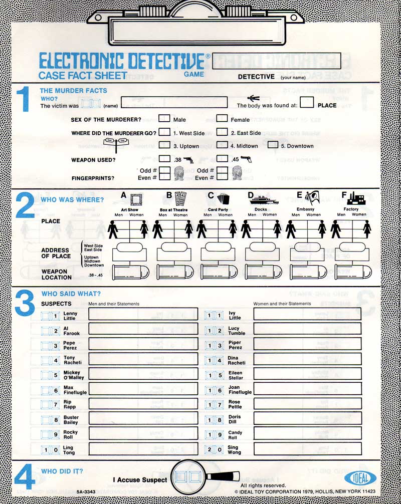 Electronic Detective Instructions - Page 11 of 11